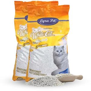 whitecat White Cat - 2 x 15 Liter Lyra Pet  Katzenstreu Bentonit mit Babypuderduft