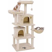 Feandrea Krabpaal met 1 mand en 2 huisjes, beige