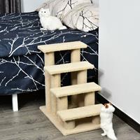 pawhut Tiertreppe Katzentreppe Hundetreppe 4 Stufen Hellbraun