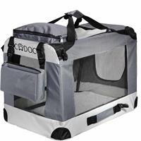 deuba CADOCA Hundetransportbox faltbar Katzentransportbox Transportbox Autobox Box grau M - 60x42x42cm