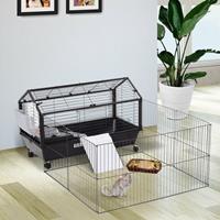 pawhut Nagerk&auml;fig Hamster Chinchilla, Meerschweinchen Metall 88 x 130 x 56 cm - 