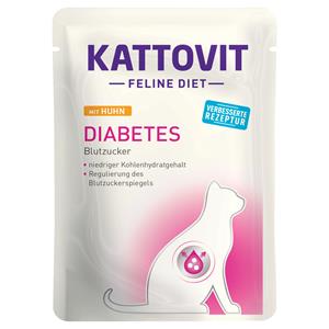 Kattovit Feline Diabetes / Gewicht 24 x 85 g Kattenvoer - Kip