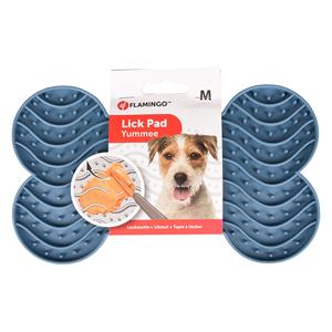 Flamingo Yummee Lick Pad medium 21x13 cm blauw Per stuk