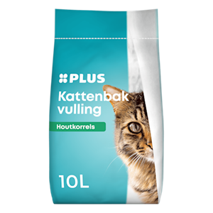 PLUS Kattenbakvulling houtkorrels 10 liter