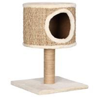 VidaXL Kattenmeubel met huis en krabpaal 52 cm zeegras