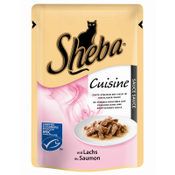 56 x 85 g Megapack Sheba soorten Maaltijdzakjes Selection in saus met zalm nat kattenvoer