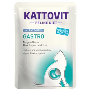 24x85g Feline Gastro Pouch Eend & Rijst Kattovit Kattenvoer Nat