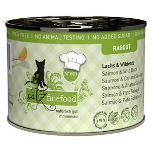 catz finefood Ragout 6 x 180 g Kattenvoer - No. 605 Zalm & Wilde Eend