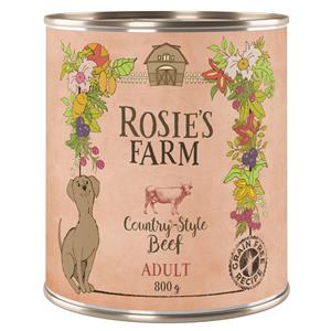 6x800g Adult Rund Rosie's Farm Hondenvoer nat