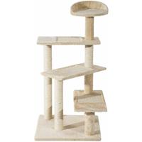 PawHut Krabpaal voor katten, sisalpalen, klimboom, kattenboom, 50 x 50 x 100 cm, lichtgrijs, ideaal voor krabben en spelen, beige | Aosom.nl