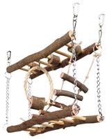 Trixie Suspension bridge with chain hamsters bark wood.