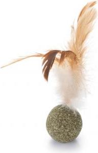 Beeztees Catnip Bal met Veren - Kattenspeelgoed - 12 cm