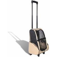 VidaXL Huisdierentrolley inklapbaar beige