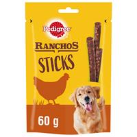 3x 60g Pedigree Ranchos Sticks Kippenlever Hondensnacks