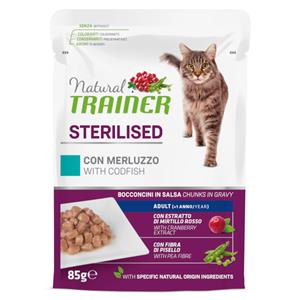 Natural trainer cat sterilised codfish pouch