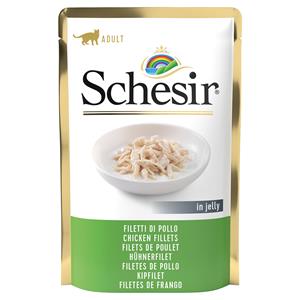 6x85g Kipfilet in Gelei Schesir Kattenvoer Maaltijdzakjes