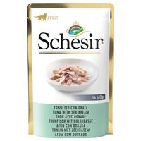 Schesir Cat Pouch Adult In Gelei 85 g - Kattenvoer - Tonijn&Zeebrasem