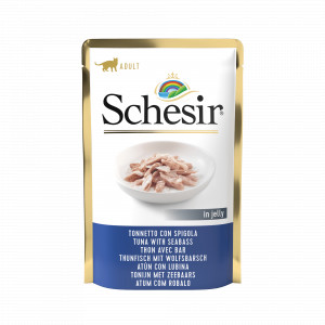 Schesir Cat Pouch Adult In Gelei 85 g - Kattenvoer - Tonijn&Baars