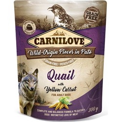 vandermeer CARNILOVE DOG POUCH KWARTEL / GELE WORTEL 12X300 GR