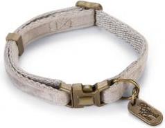 Designed by Lotte Velura - Hondenhalsband - Fluweel - Grijs - 20- 30cmx10mm