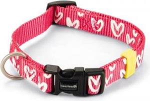 BEEZTEES Heart - Halsband Hond - Nylon - Roze - 26-40cmx15mm