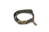 Designed by Lotte Velura - Hondenhalsband - Fluweel - Groen - 26- 40cmx15mm