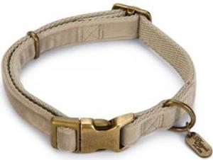 Designed by Lotte Velura - Hondenhalsband - Fluweel - Grijs - 35- 50cmx20mm