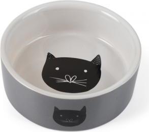 Beeztees Jynos - Kattenvoerbak - Keramiek - Grijs - 11,5x11,5x4 cm - 180 ml