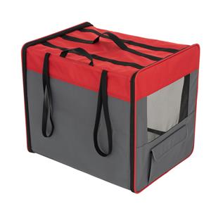 Zooplus L: L 79 x B 53,5 x H 66 cm - grijs-rood - Transportbox First Class Basic