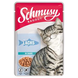 Schmusy Ragout in Saus Kattenvoer 22 x 100 g - Zalm