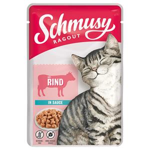 Schmusy Ragout in Sauce Kattenvoer 22 x 100 g - Rund