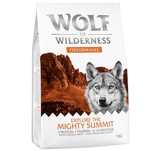 Wolf of Wilderness 1kg  getreidefreies Trockenfutter für Hunde Performance High Energy