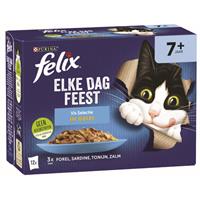 Felix Multipack Elke Dag Feest Vis Selectie In Gelei 7+ Senior - Kattenvoer - Forel Sardines Tonijn 12x85 g