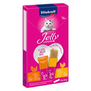 Vitakraft Jelly Lovers met kip & kalkoen kattensnack (6 x 15 g) 1 verpakking