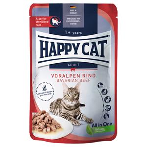 Voordeelpakket Happy Cat Pouch Meat in Sauce 48 x 85 g - Voralpen-Rind (Rund)