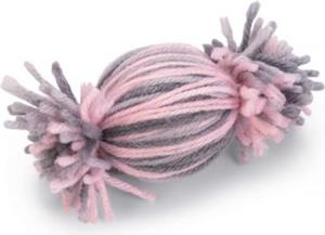 Beeztees Toffee Bal Toffy - Kattenspeelgoed - Wol - Grijs"Roze - 10x5x5 cm