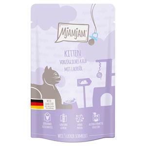 12x 125g MjAMjAM Sappige kip en wilde zalm nat kattenvoer