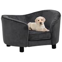 vidaxl Hondenbank 69x49x40 cm pluche donkergrijs