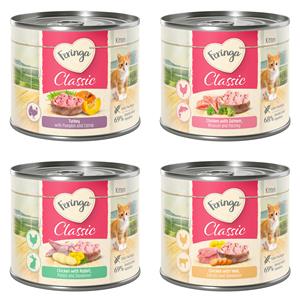 Feringa Classic Meat Menu Kitten Kattenvoer 6 x 200 g - Konijn & Kip