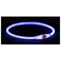 Trixie Usb Flash Lichtgevende Band Ø 8 Mm Blauw - Hondenveiligheidslampje - S-M