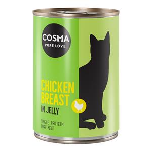 6x400g Kippenborst in Gelei Cosma Original Kattenvoer