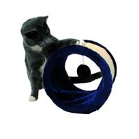 Trixie Playing roll plush/sisal ø 23 × 20 cm blue/natu