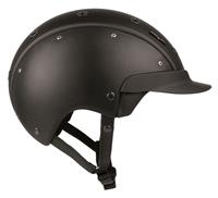 Paardrijhelm van leer aan de zijkant en van suede in het midden Casco Master 6