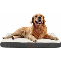 Juskys Hundebett Milow orthopädisch – Bezug abnehmbar & waschbar – Hundematte Hundesofa grau - 92 x 69 x 8 cm - Hundekissen mittelgroße Hunde - 