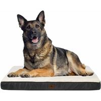 Juskys Hundebett Milow orthopädisch – Bezug abnehmbar & waschbar – Hundematte Hundesofa grau - 112 x 81 x 8 cm - Hundekissen große Hunde - 
