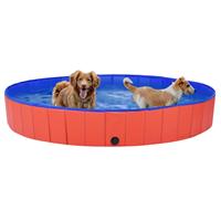 VIDAXL Hundepool Faltbar Rot 200x30 cm PVC