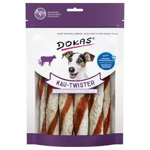 50 g Gratis! 150 g Dokas Kau-Twister - Runderhuid, eendenhart en eendenborstfilet 200 g