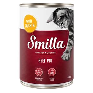 Smilla Rundvleesstukjes Kattenvoer 6 x 400 g - Rund met Kip