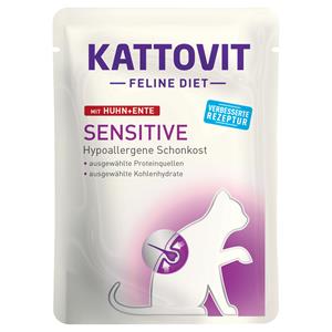 24x85g Sensitive Kip/Eend Kattovit Kattenvoer Maaltijdzakjes