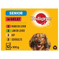 Pedigree Maaltijdzakjes Senior In Gelei Multipack - Hondenvoer - 12x100 g